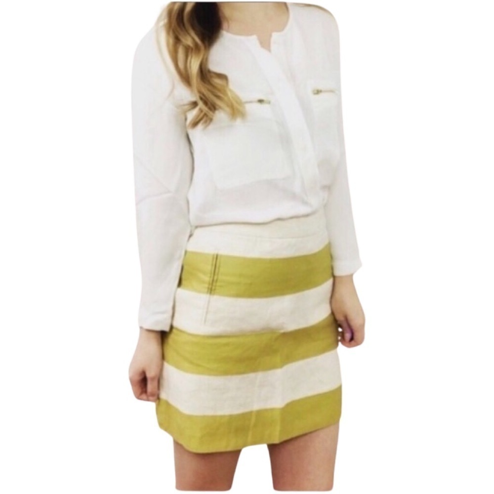 J. CREW Tulum Linen Rugby Stripe Skirt